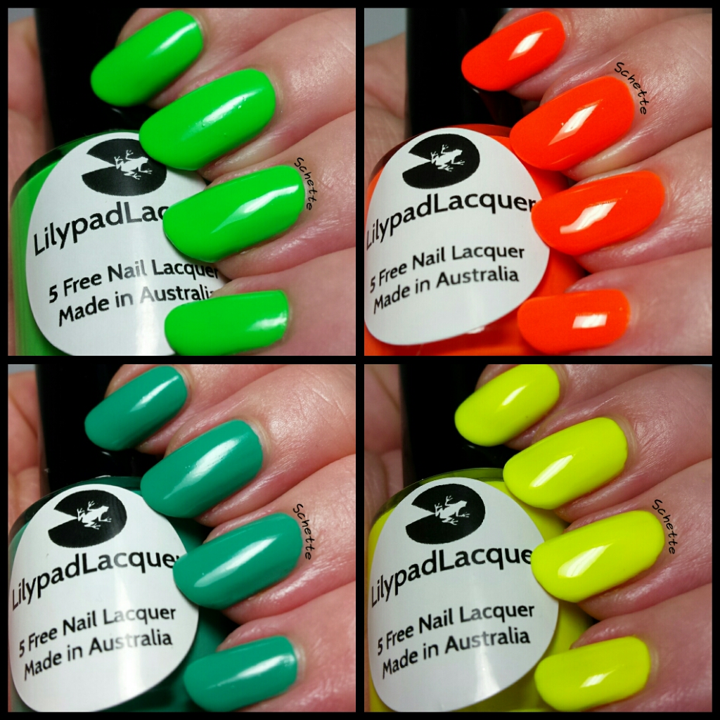 Les Vernis Lilypad Lacquer Lemon Sundae, Orange Sundae, Lime Sundae and Spearmint Sundae