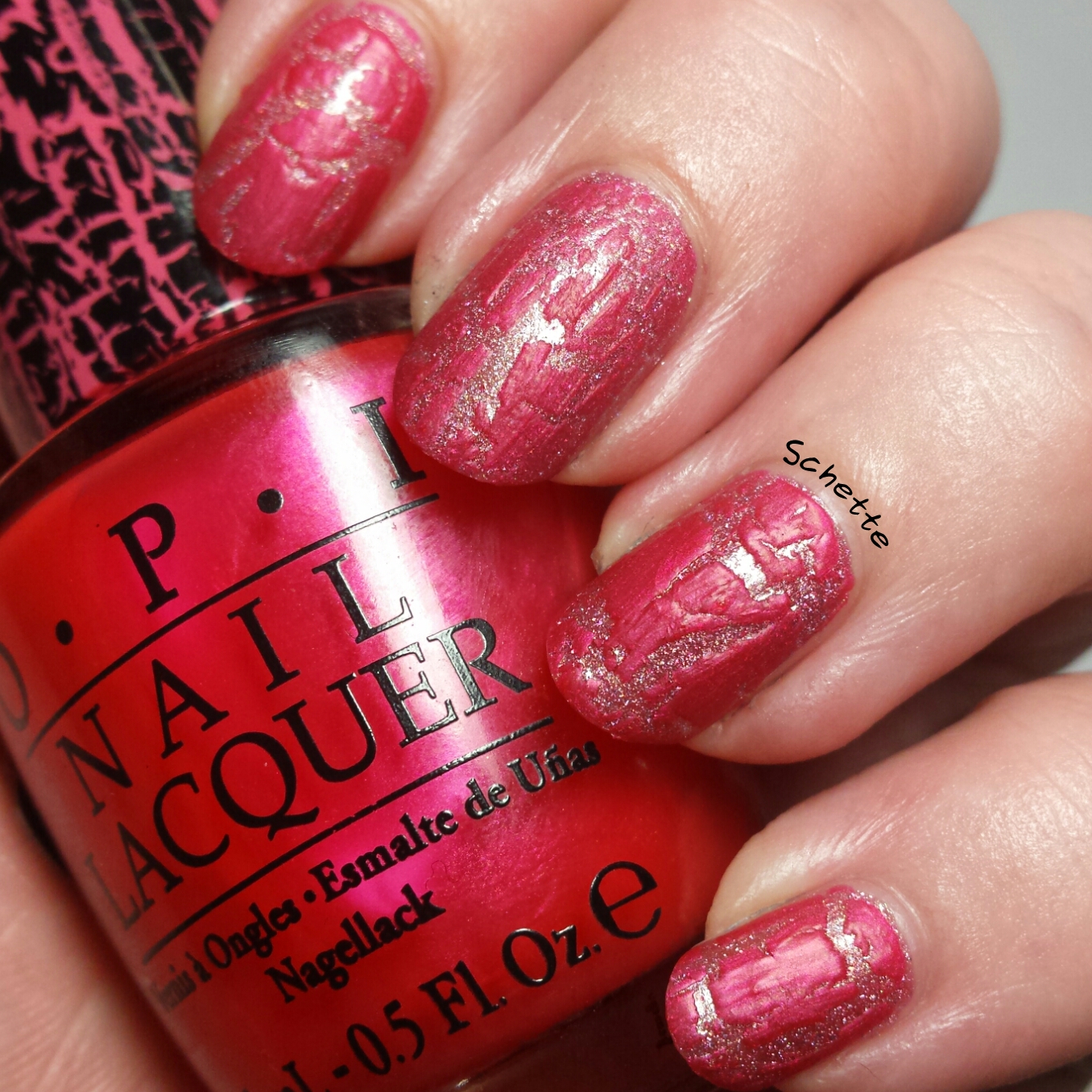 OPI Shatter Gold, Silver, Pink Black