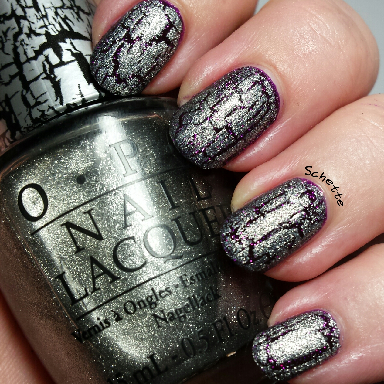 OPI Shatter Gold, Silver, Pink Black