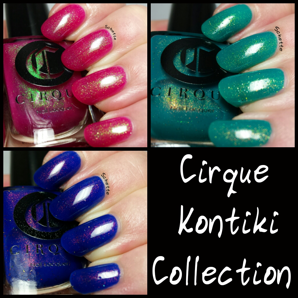 Les vernis Cirque Colors de la collection Kontiki : Midsummer Night, Thicker Than Water, Dear Dahlia