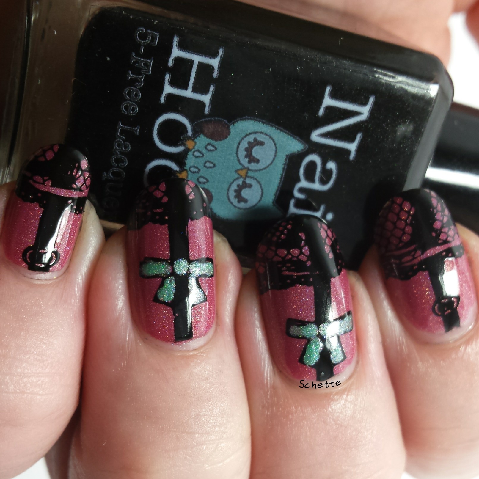 Nail Hoot : Pure Black Stamping, Pure White Stamping