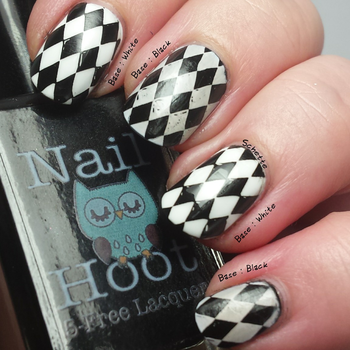 Nail Hoot : Pure Black Stamping, Pure White Stamping