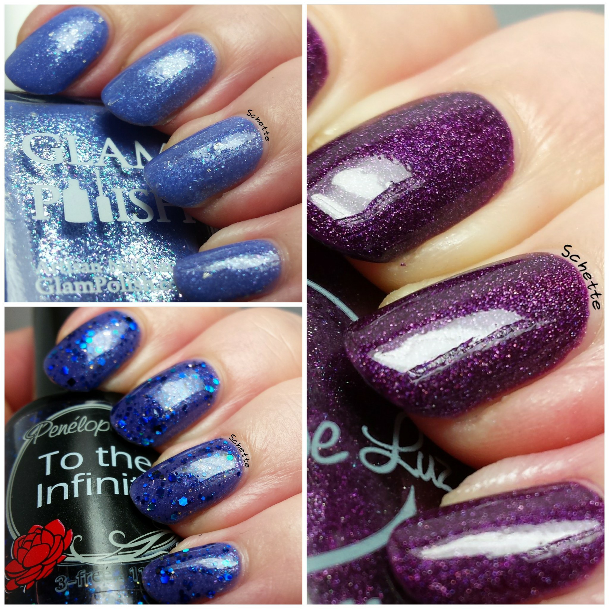 Penelope Luz : Belladonna, To the infinty, Glam Polish : Blizzard