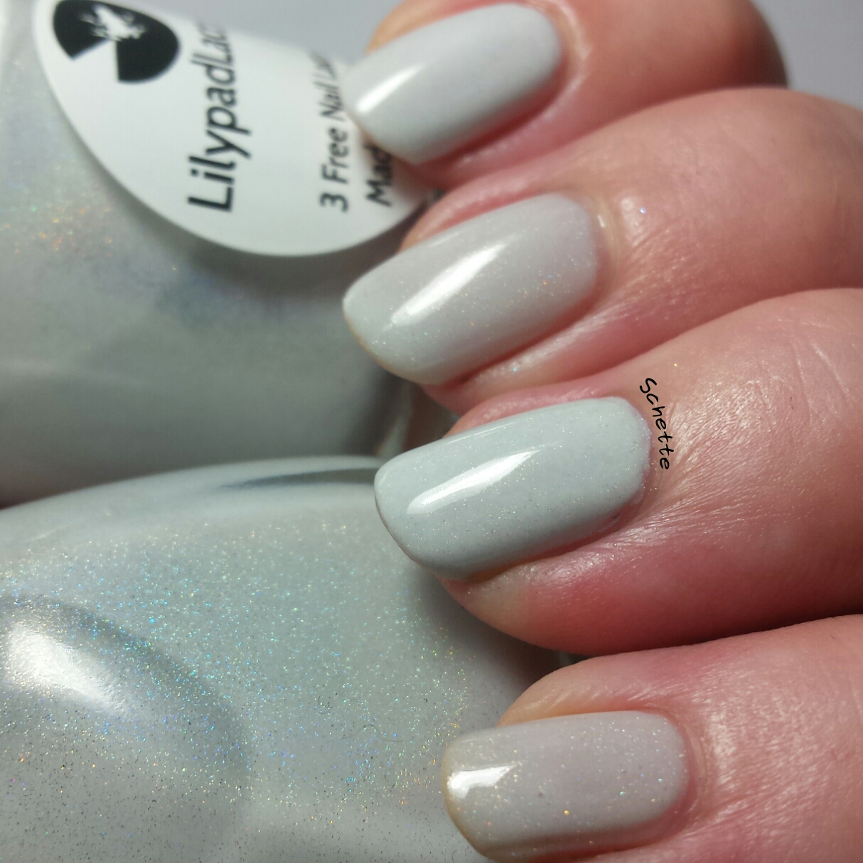 White holographic polish comparison